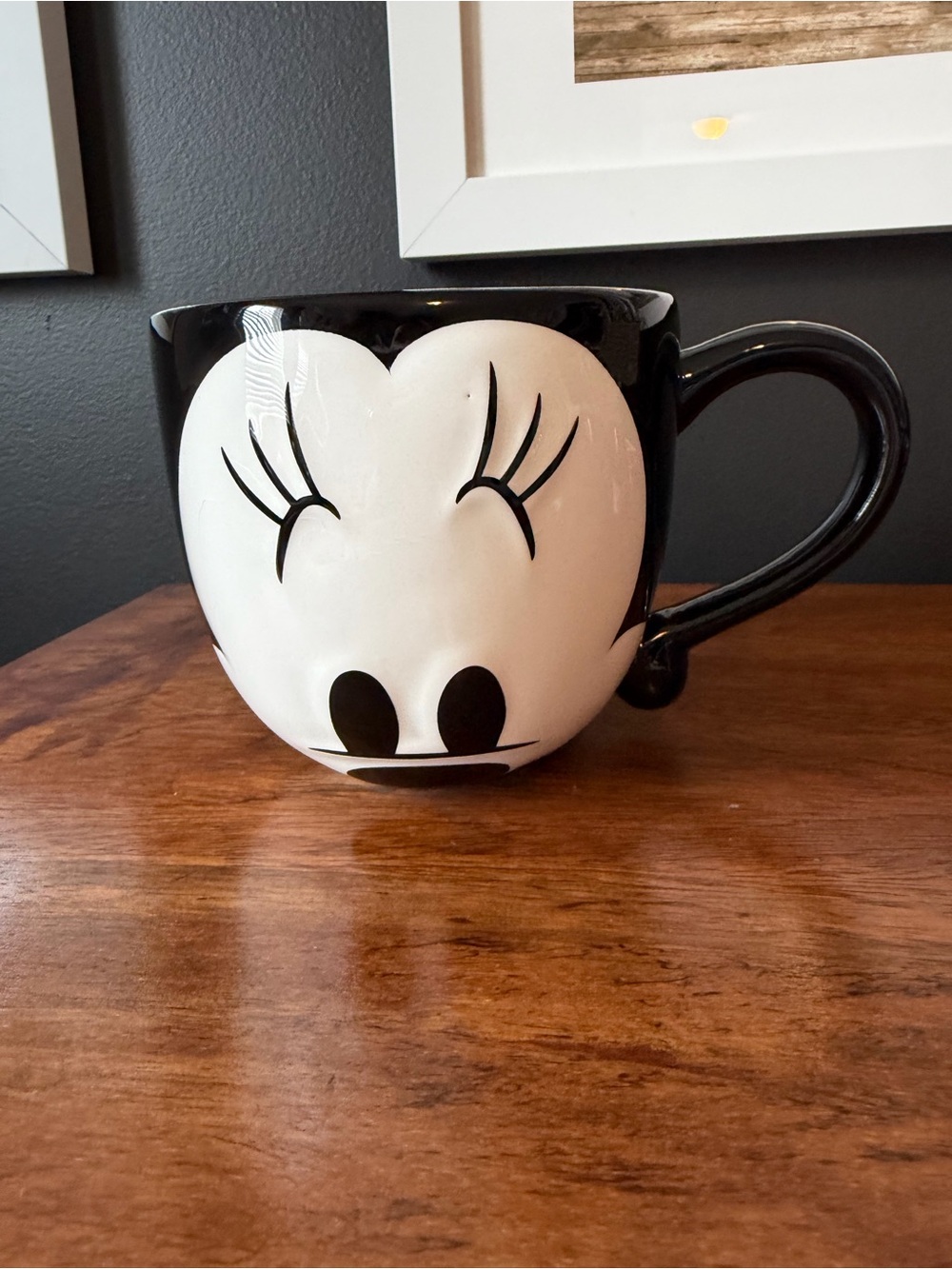 Black & White Minnie Mouse Face Ceramic Coffee Mug